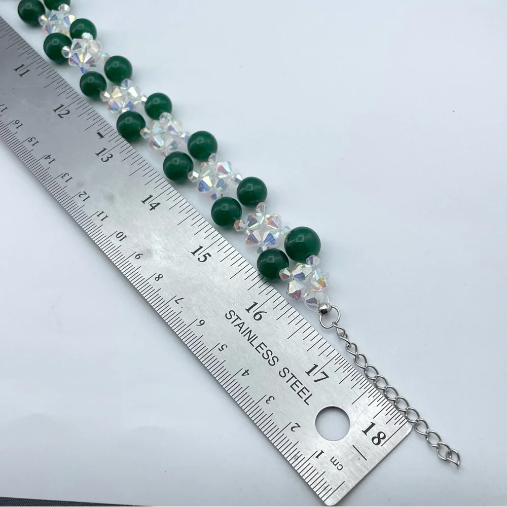 Earth-Mined Gemstone & Swarovski Crystal Necklacewith Glass Murano Glass Pendant